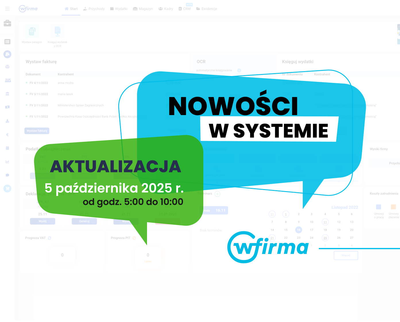 Aktualizacja systemu wFirma - październik 2025