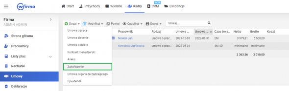 rozwiązanie umowy
