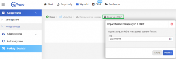 ksef w systemie wfirma