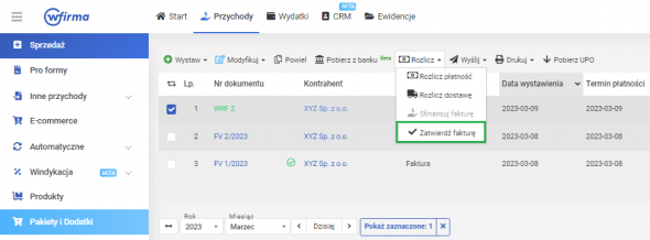 ksef w systemie wfirma
