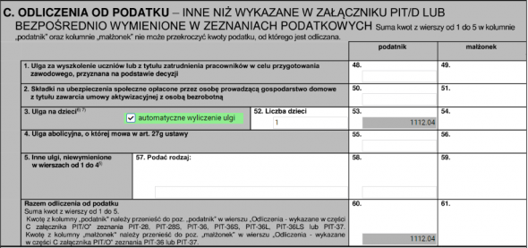 ulga na dzieci ulga na dzieci