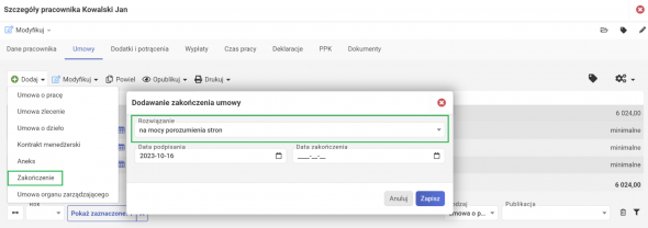 Rozwiązanie umowy za porozumieniem stron